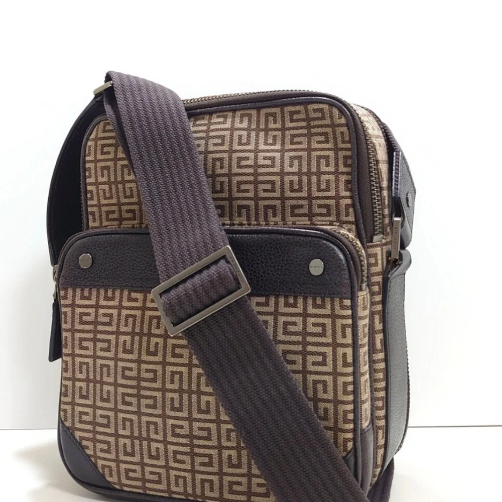 Authentic Rare Givenchy Canvas & Leather Crossbody with G Monogram +COA